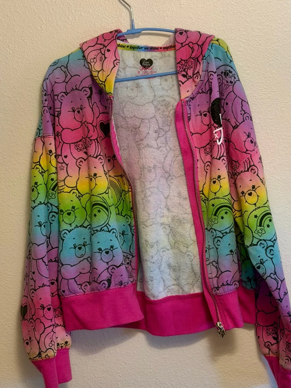 Justice Care Bears Rainbow Gradient Zip Hoodie - Girls M/10
